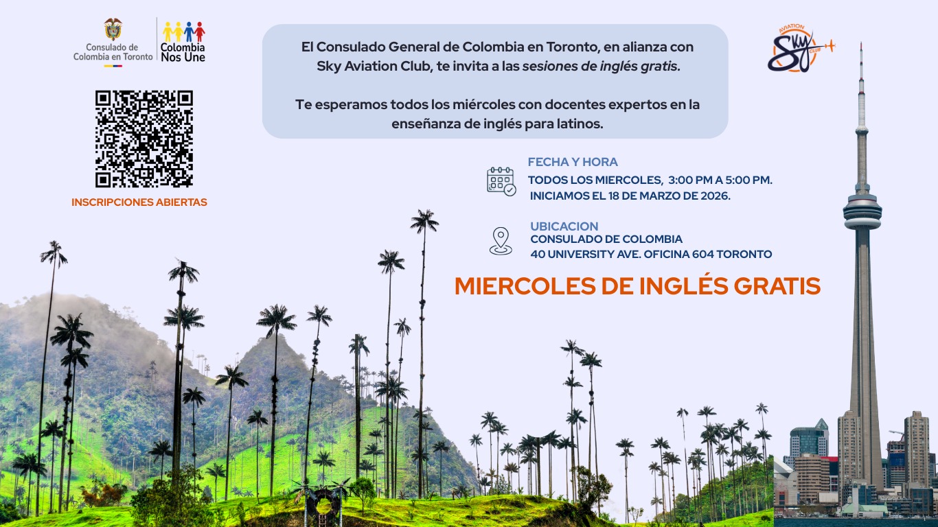 Free English Classes by the Colombian Consulate and Sky Aviation Club